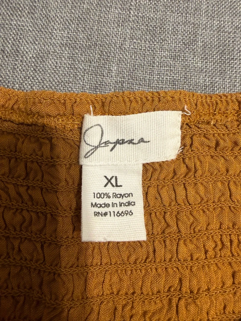 Japna Yellow Mustard Peasant Blouse with drawstring - Picture 2 of 6